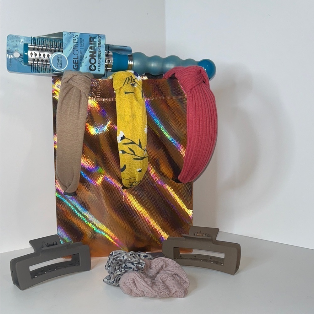Holographic Bag w/ Hair Accessory Bundle NWT & NWOT